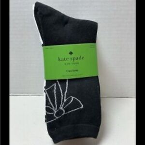 Kate Spade Crew Socks Bow Black & White 3pk KSNY